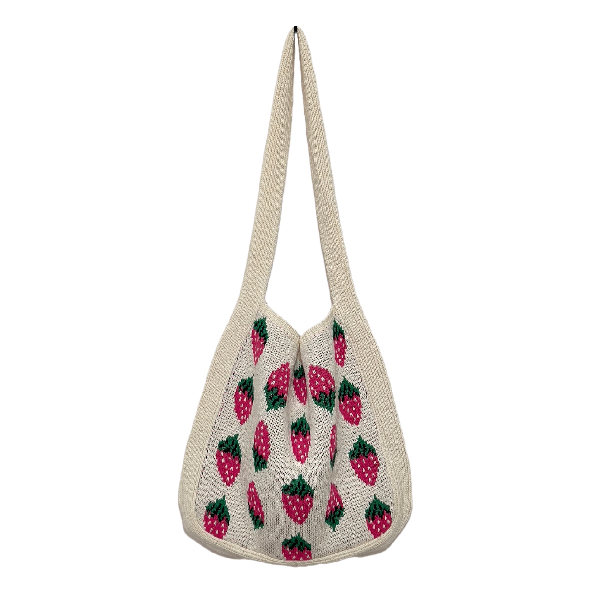 New high-quality woolen bag simple and atmospheric crossbody bag knitted bag strawberry tote bag cross-border bag shoulder bag women trend