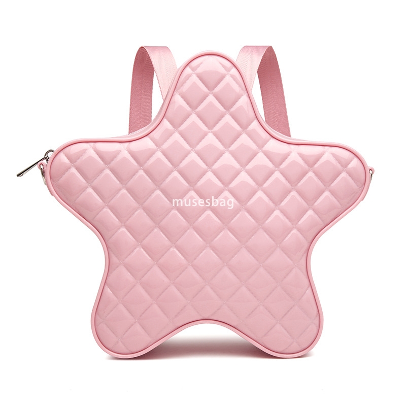 High quality new niche design fashionable jelly bag PVC five pointed star crossbody women diamond grid bag star commuting to work and school shoulder 