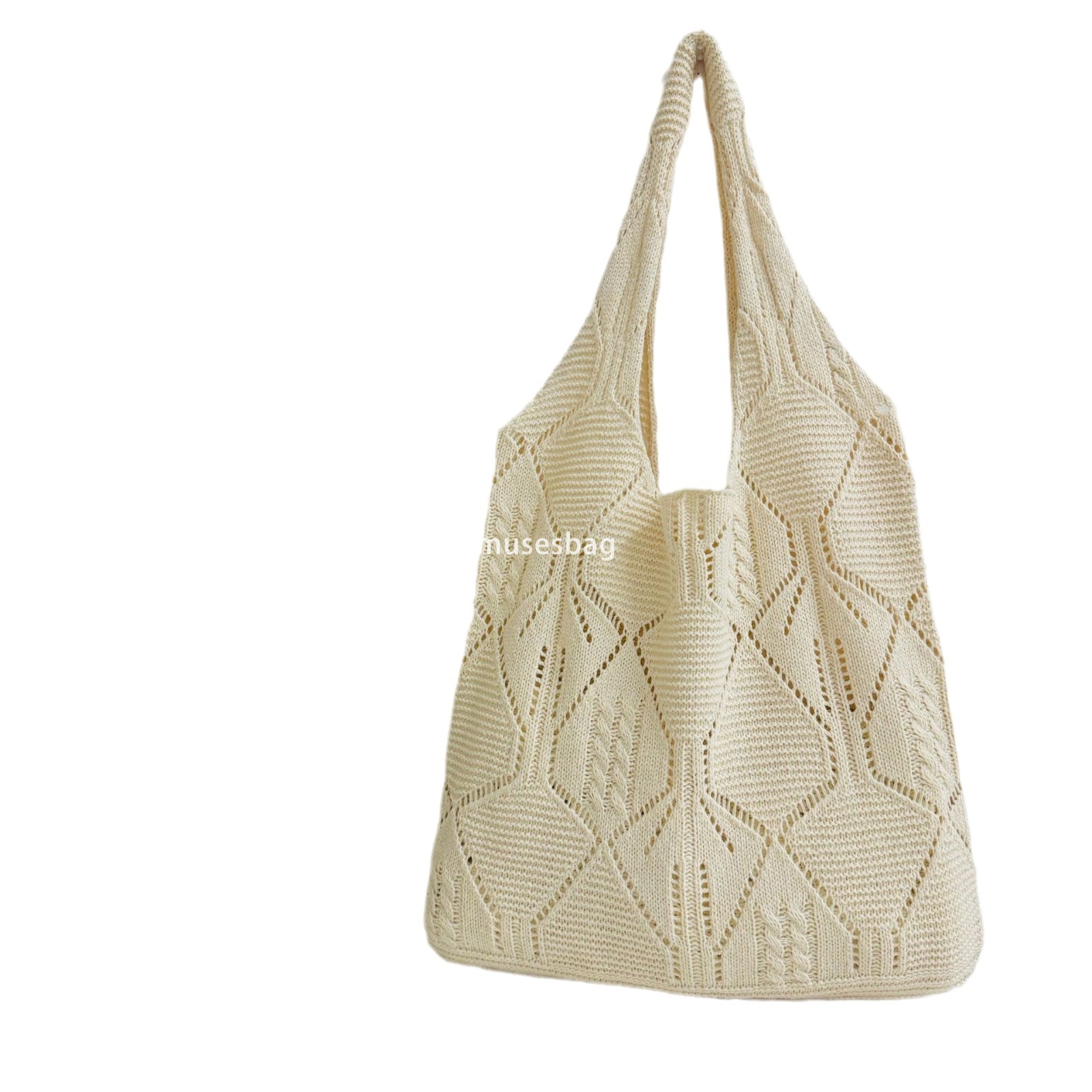 New atmospheric shopping bag commuting high-capacity tote bag travel beach bag knitted bag hollowed out bag bohemian style woven bag