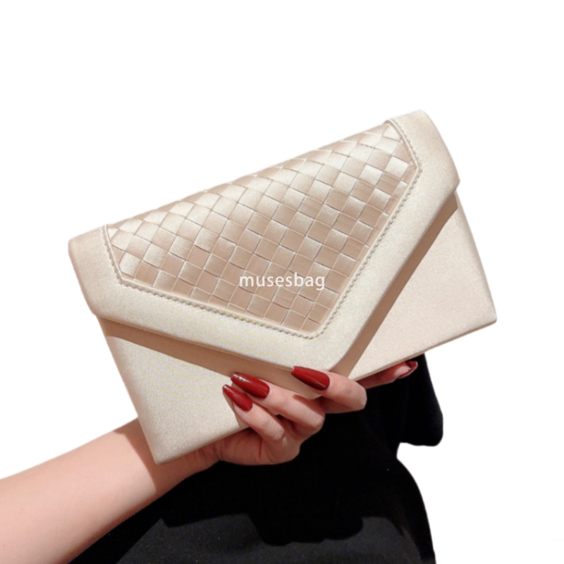 Designer Women's High Quality Women's Leather Dinner Bag Celebrity Style Diamond Plaid Flap Handheld Simple Dress Bag Banquet Handbag