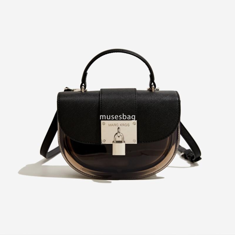 New Fashionable Jelly Bag with Lid Style Colored and Durable Crossbody Bag Women Small Bag Women Half Round Shoulder Bag