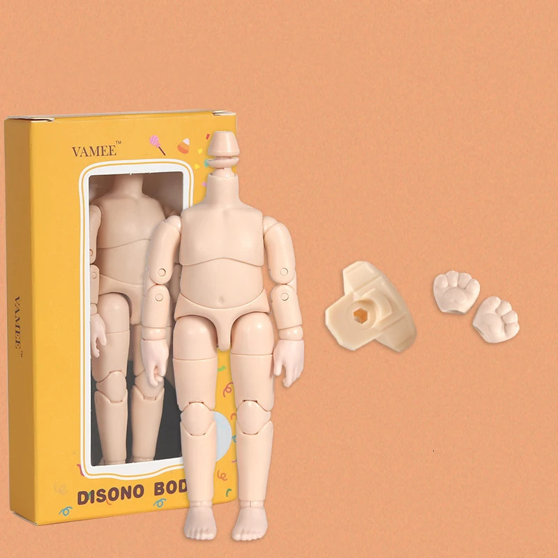 Original Disono Ddf 10CM Body Doll Japanese Bjd Body For Gsc Clay Head 1 12bjd Doll Head Ob11 Joint Body Replacement Hand Set 240603