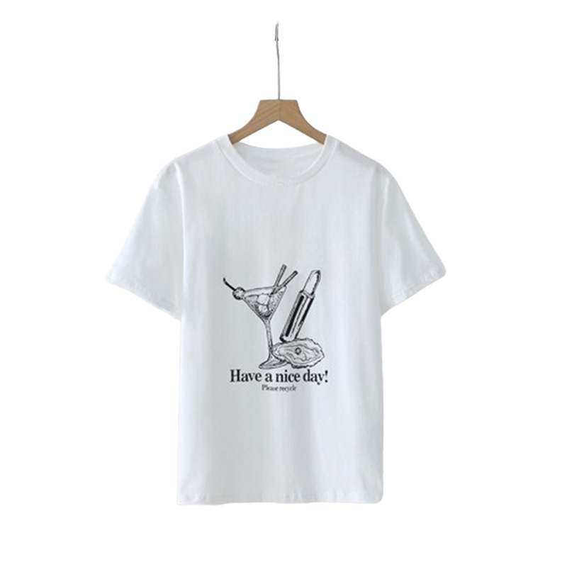 round fashion summer casual neck sleeve breathable tops tee designer gannis womens printting tshirts t-shirt cotton tees short xs-l