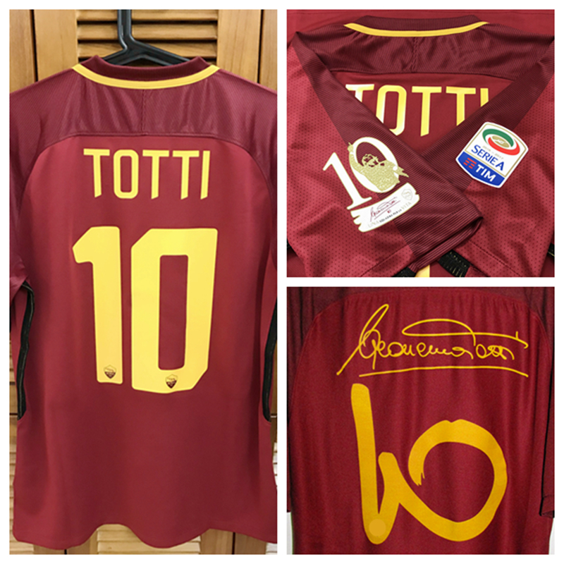 vintage classic retro 16/17 last game Home Shirt Jersey Short Sleeves Totti Retire Custom Name Number Patches Sponsor