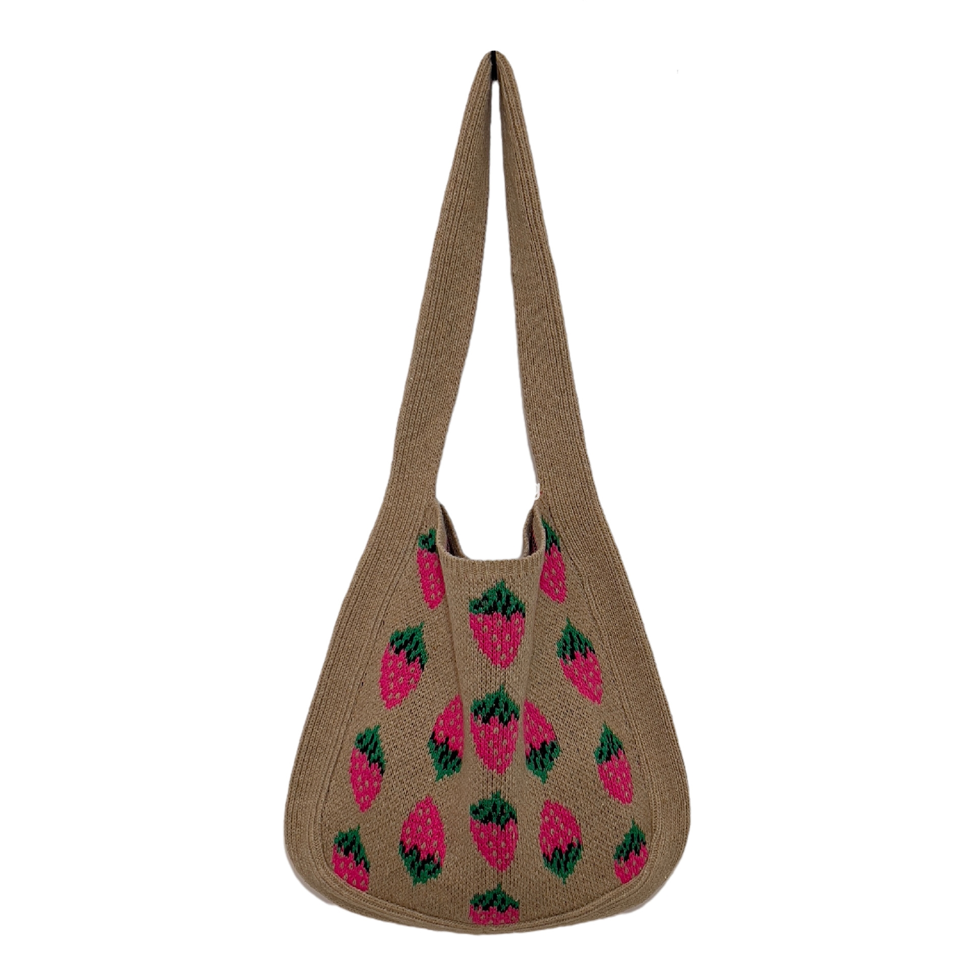 New high-quality woolen bag simple and atmospheric crossbody bag knitted bag strawberry tote bag cross-border bag shoulder bag women trend