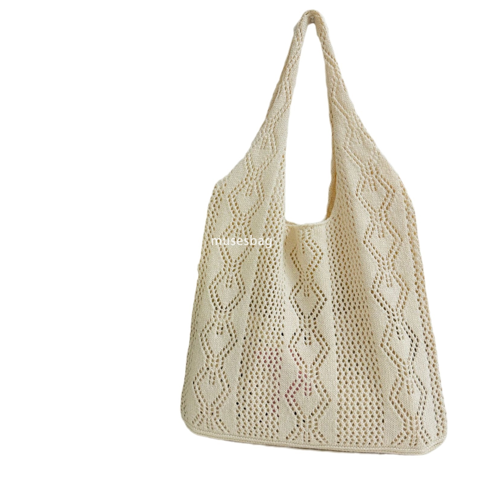 New Commuter Large Capacity Tote Bag Travel Beach Bag Knitted Bag Simple and Atmospheric Hollow Bag Bohemian Weaving Bag Shoulder Bag