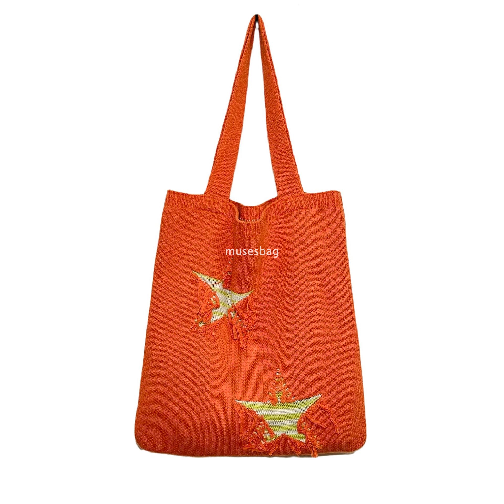New Advanced Fashion Star Bag Knitted Bag Instagram Bag One Shoulder Bag Large Capacity Beach Tote Bag Hand Hook Bag Women Bag