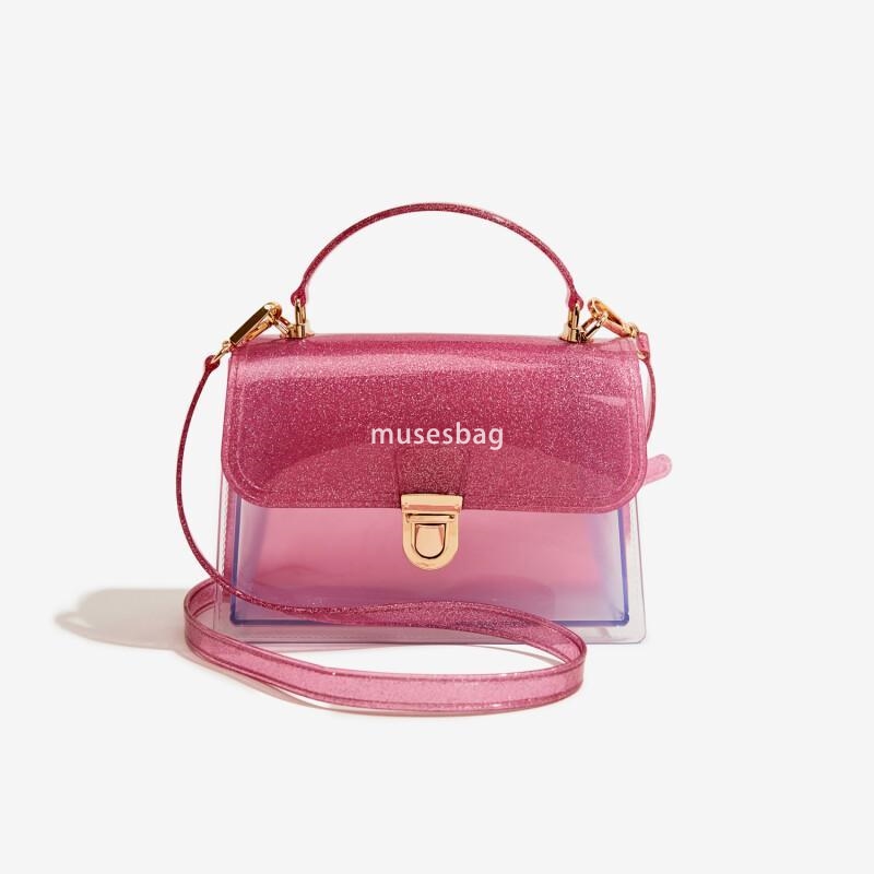Fashionable PVC new crossbody bag Barbie jelly bag handbag fashionable and versatile resistant to dirt and easy to wash summer shoulder bag