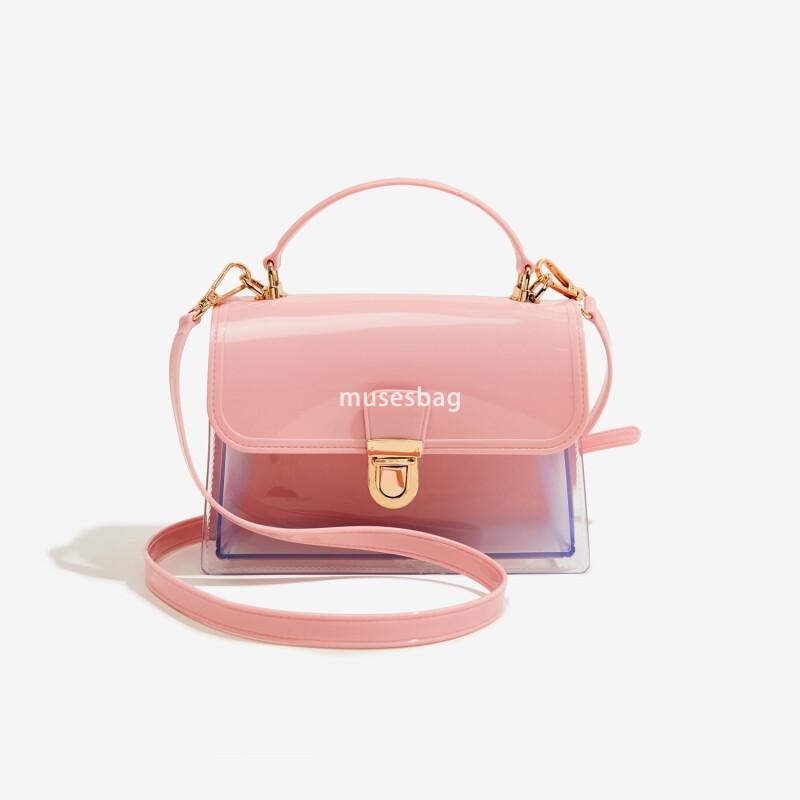 Fashionable PVC new crossbody bag Barbie jelly bag handbag fashionable and versatile resistant to dirt and easy to wash summer shoulder bag