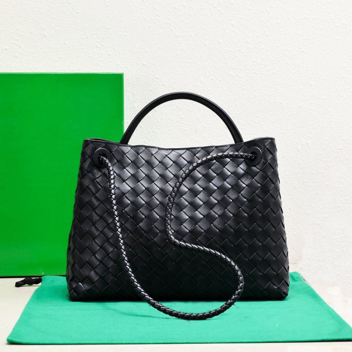 Andiamo bag designer bag tote Bag intrecciato handbag Women Shoulder Crossbody Bag purses Leather Gold bow Buckle weave bag drawstring beach bag
