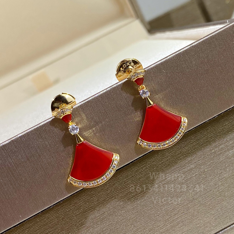 Small skirt series designer dangle earrings for woman Natural malachite highest counter luxury diamond brand designer classic style with box 035