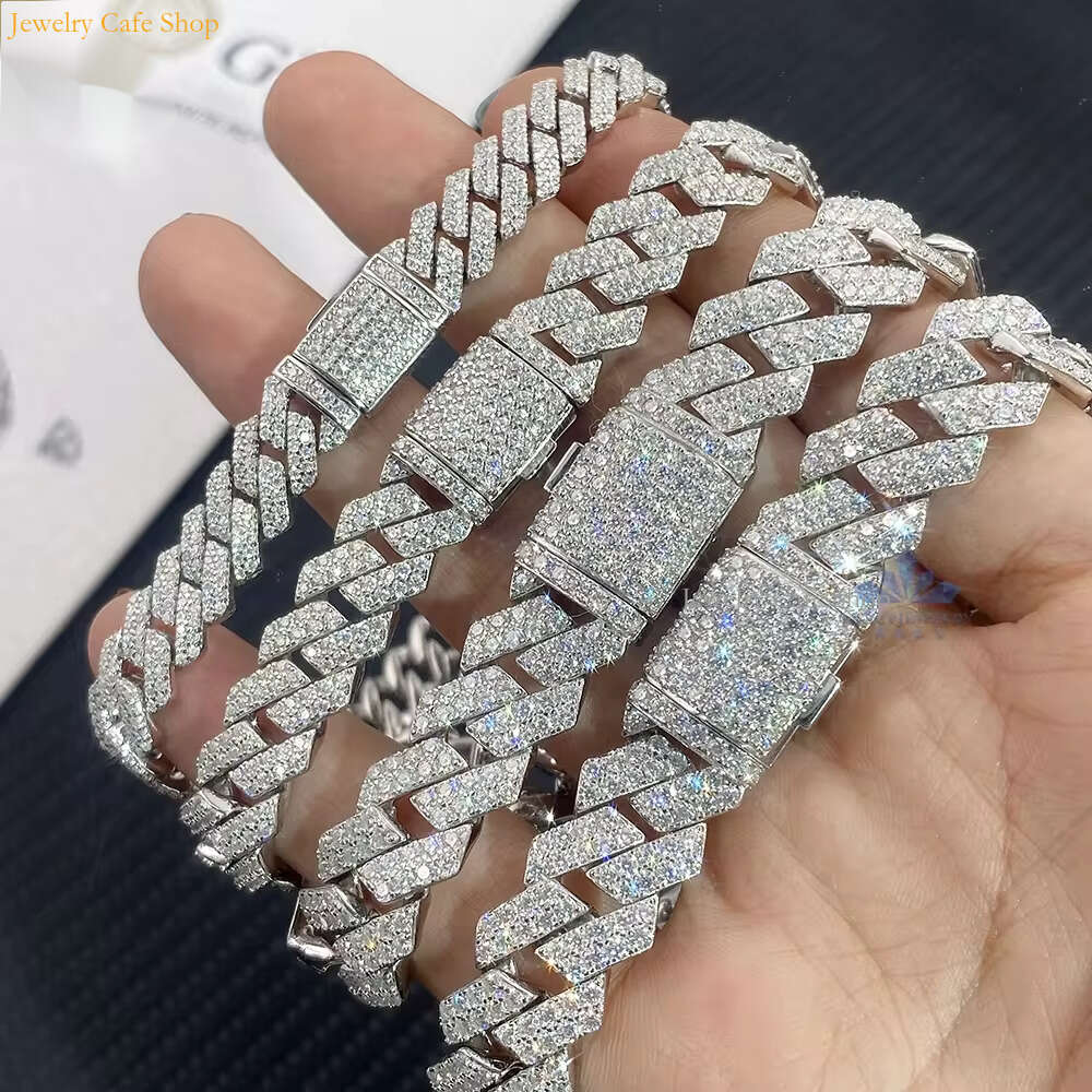 Charm 6mm Width Bracelets Fashion k Hip Hop Miami S Cuban Chain Iced Out Moissanite Bracelet Sier Pass Dia Tester for Men Women Valentine Gift