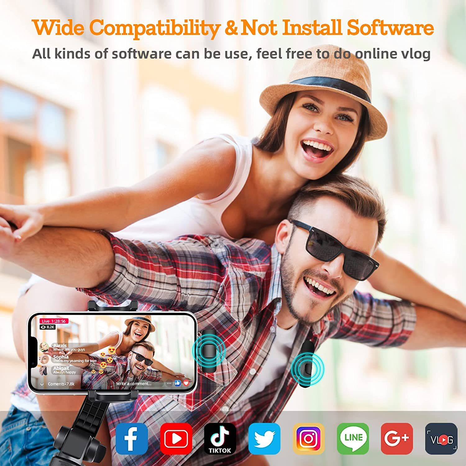 Mini Lavalier Wireless Microphone Vlog Video Recording for Mobile Phone Pad YouTube Facebook Live Stream Tiktok Interview Noise Canceli Upif