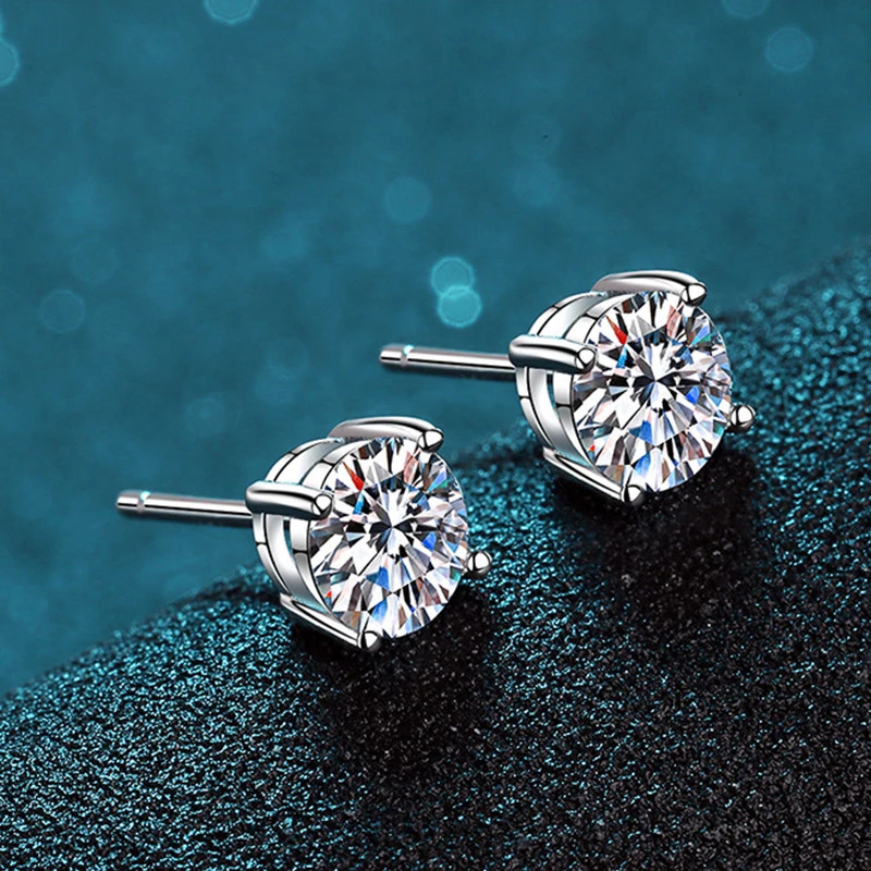 KNOBSPIN 2.0ct Earrings for Women Lab Grown Diamond Ear Studs 925 Sterling Silver Fine Jewelry Gift 240528