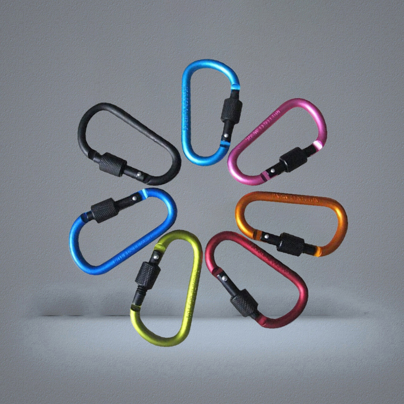 8cm Aluminum Alloy Carabiner DRing Key Chain Clip Multicolor Camping Keyring Snap Hook Outdoor Travel Kit Quickdraws DLH056