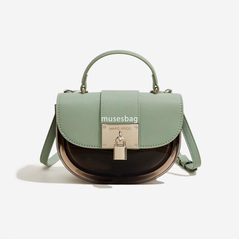 New Fashionable Jelly Bag with Lid Style Colored and Durable Crossbody Bag Women Small Bag Women Half Round Shoulder Bag