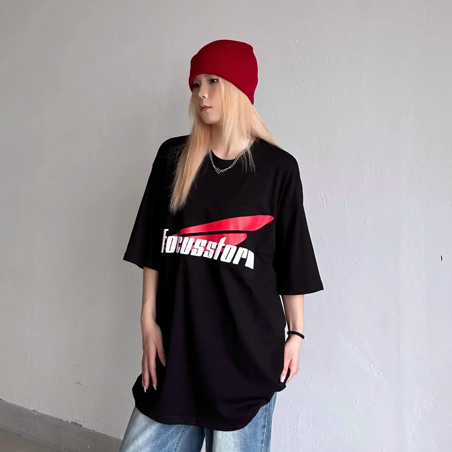 Fashionable American Casual Letter Printed Short-sleeved T-shirt Xia Xin Y2K Niche Retro Ins Versatile Half-sleeved Top 240530