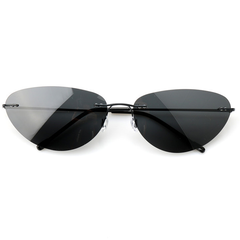 Rimless Polarized Sunglasses Men new Fashion Cool The Matrix Neo Style women Cat Eye Ultralight Driving Fishing shades y2k steampun oculos Photochromi