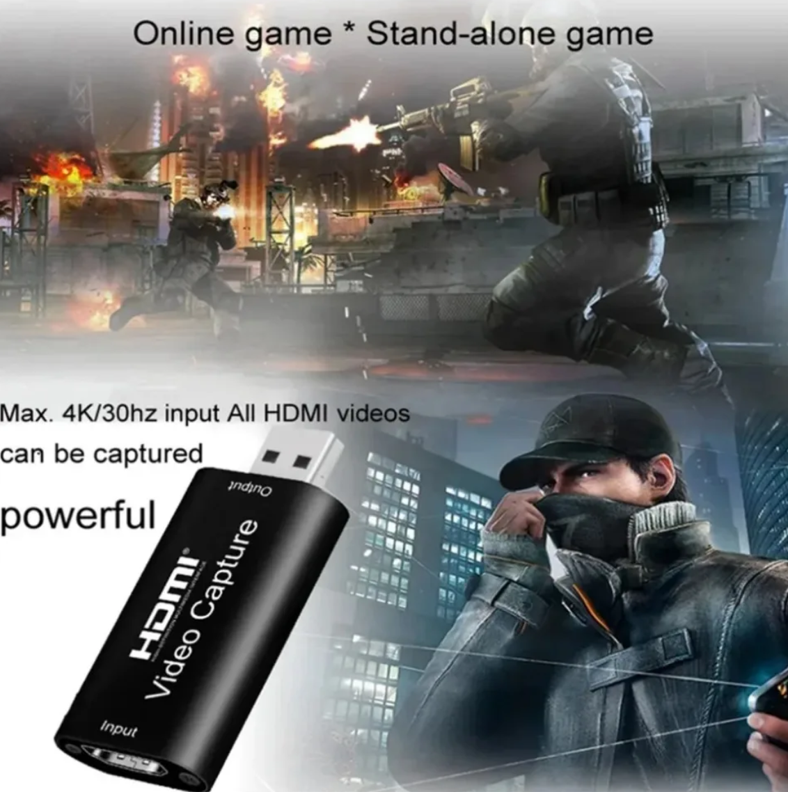4K HDMI-compatible To USB 2.0 3.0 Video Capture Card 4K HDMI-compatible Video Grabber 1080P Cam Link Card for Game console DVD HD Camera