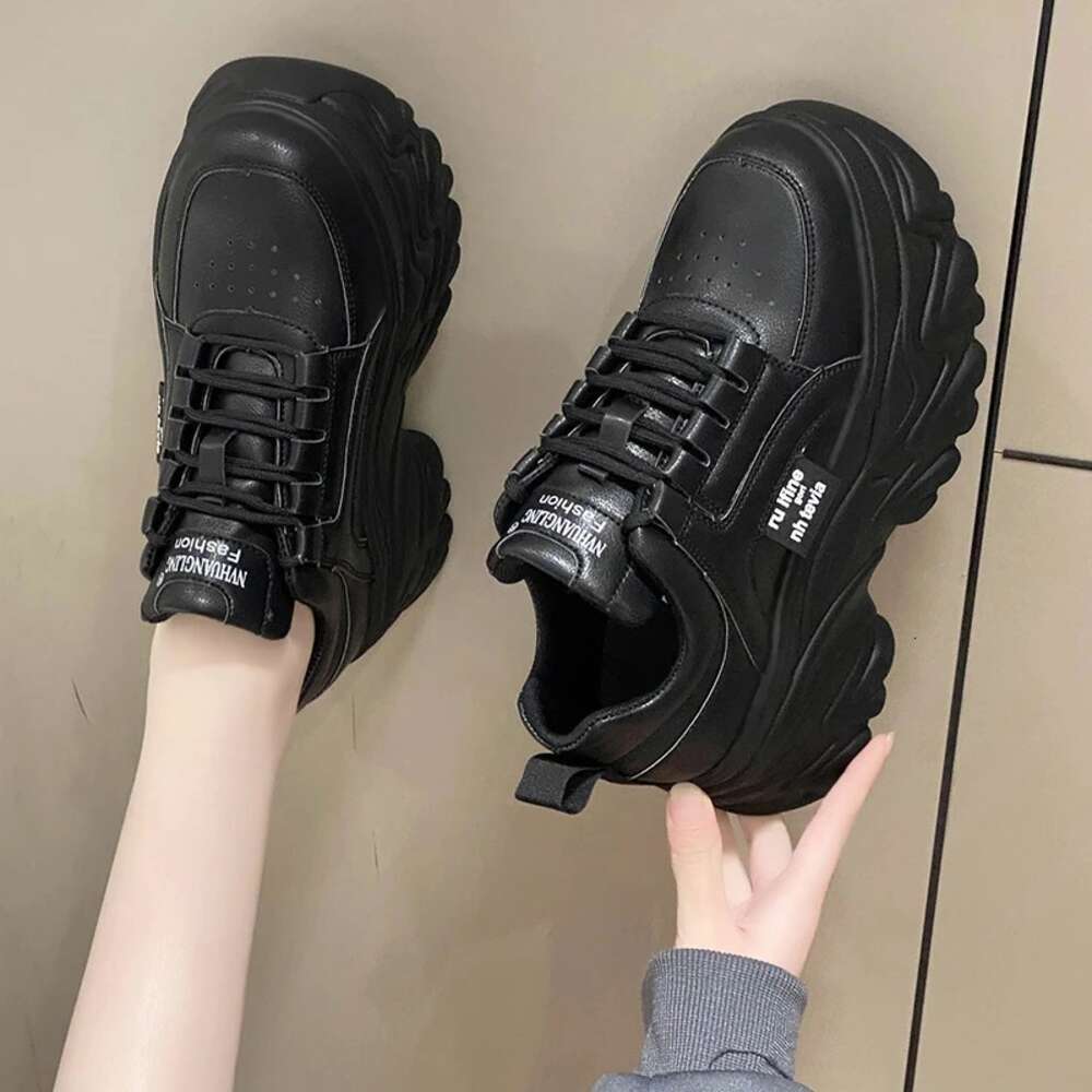 Ddmytiger Ddmytiger Rimocy White Black Chunky Women Spring Autumn Thick Bottom Dad Shoes Woman Fashion PU Leather Platform Sneakers Ladies