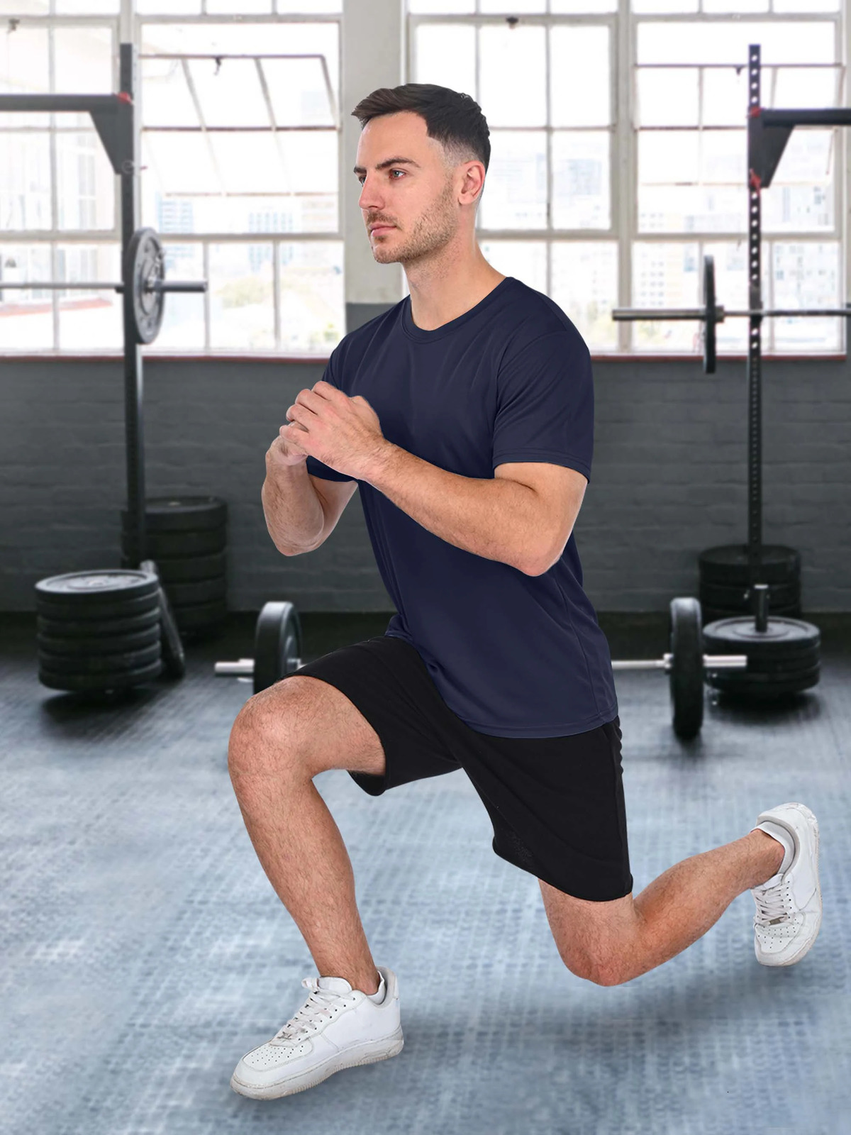 5 Pack Mens Tshirt Dry Fit Shirts Moisture Wicking Quick Dry Mesh Tee Gym T Polyester Athletic Crew Short sleeve Workout Run 240603