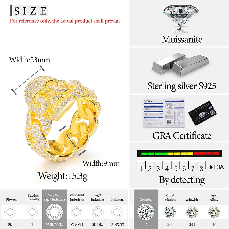 Unisex Classic Simple Style Skeleton 925 Ring Men Hip Hop Jewelry Pave Setting Ring Fashion Rock Gift 240530