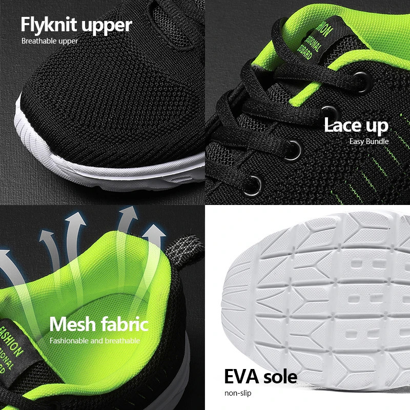 Lace Up Trendy Knit Mens Sneakers Casual Athletic Running Walking Gym Sports Outdoor Male Women Breathable Shoes