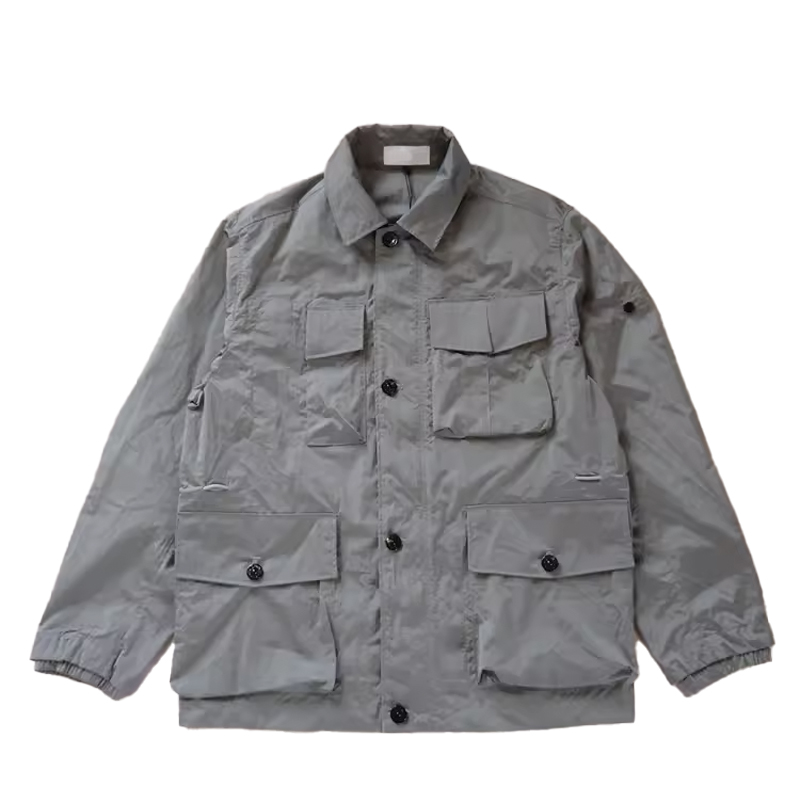 Men's Jackets Vintage Field Men Army Green Lapel Multi-Pocket Long Sleeve Toog Jacket Spring Autumn Casual Cardigan Coat 41620