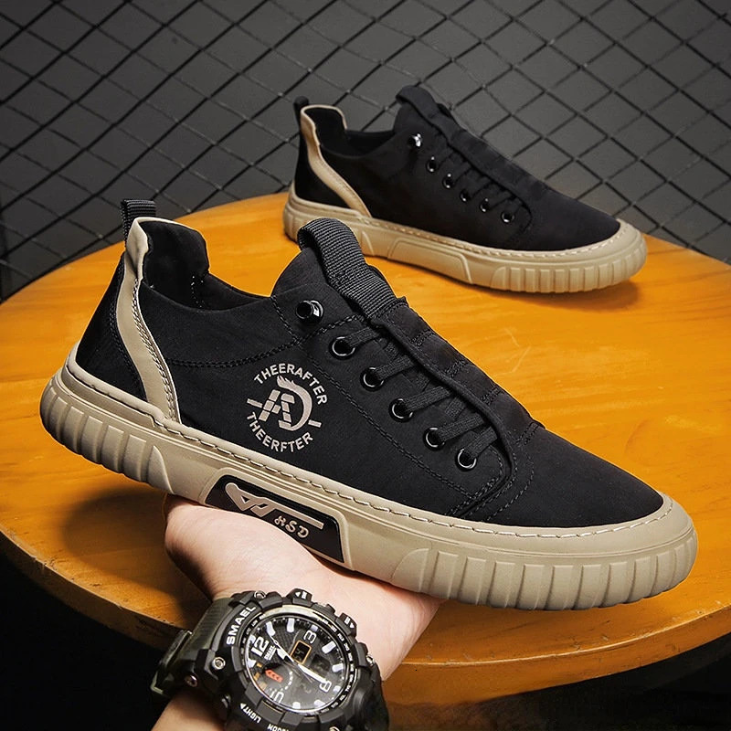 Slip Breathable Casual Sneakers Canvas on Walking Flats Thats Vulcanized Fashion Mens Shoes 24060