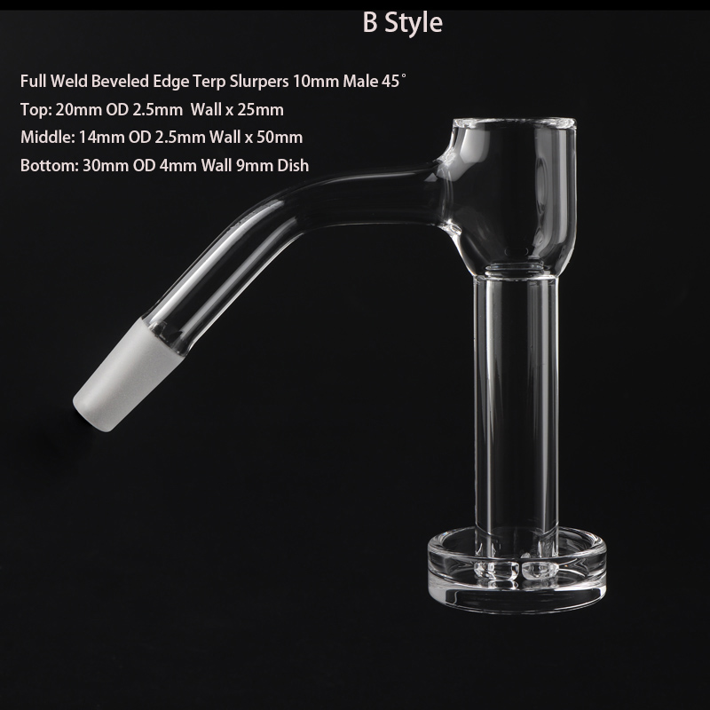 Beracky 20mm OD Full Weld Quartz Charmer Banger Beveled Edge Nail Handmade High-quality QUartz Banger Nails with 10mm 14mm 18mm