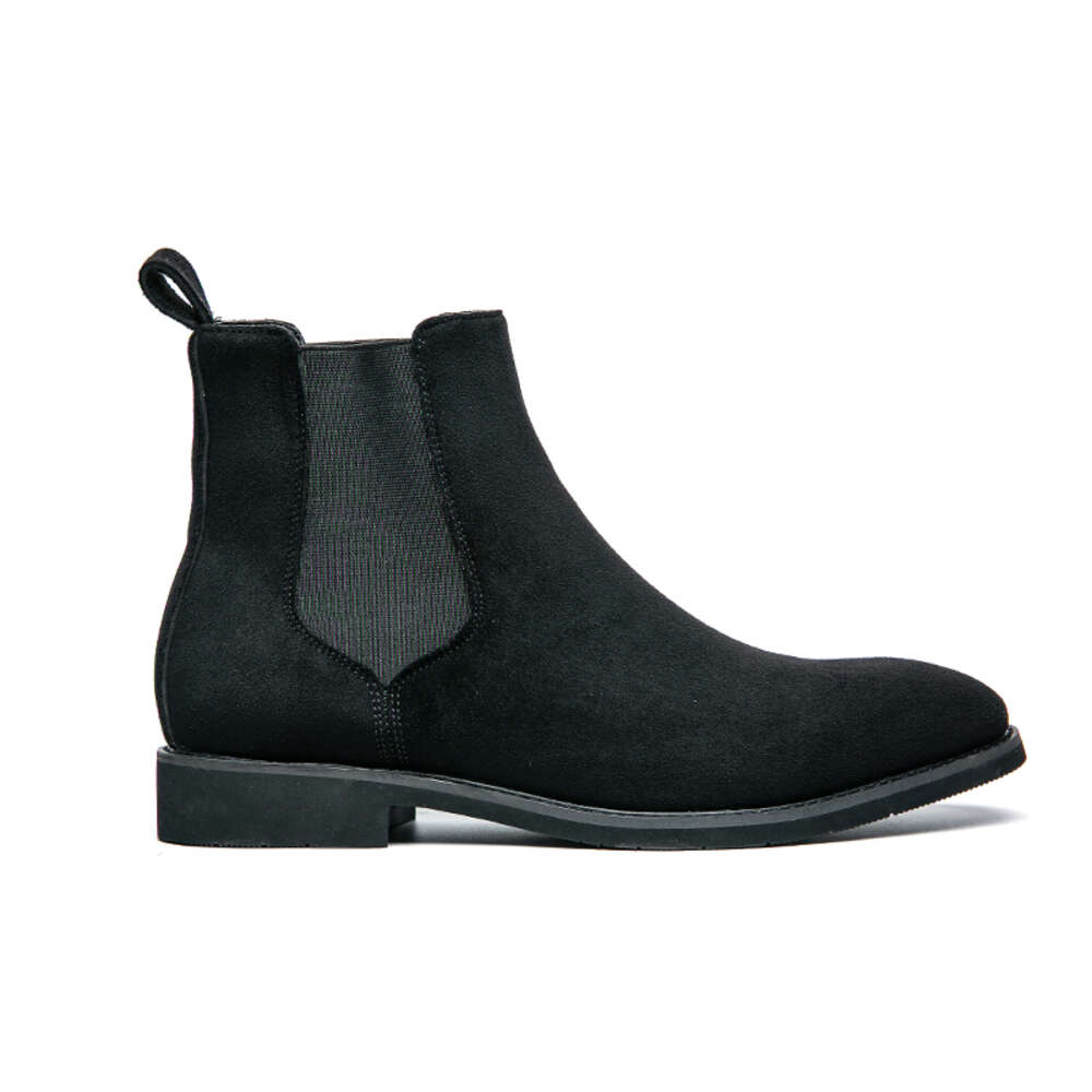 For Wine Red Black Faux Suede Business Low-Heeled Handmade Fashion Free Shipping Men Boots