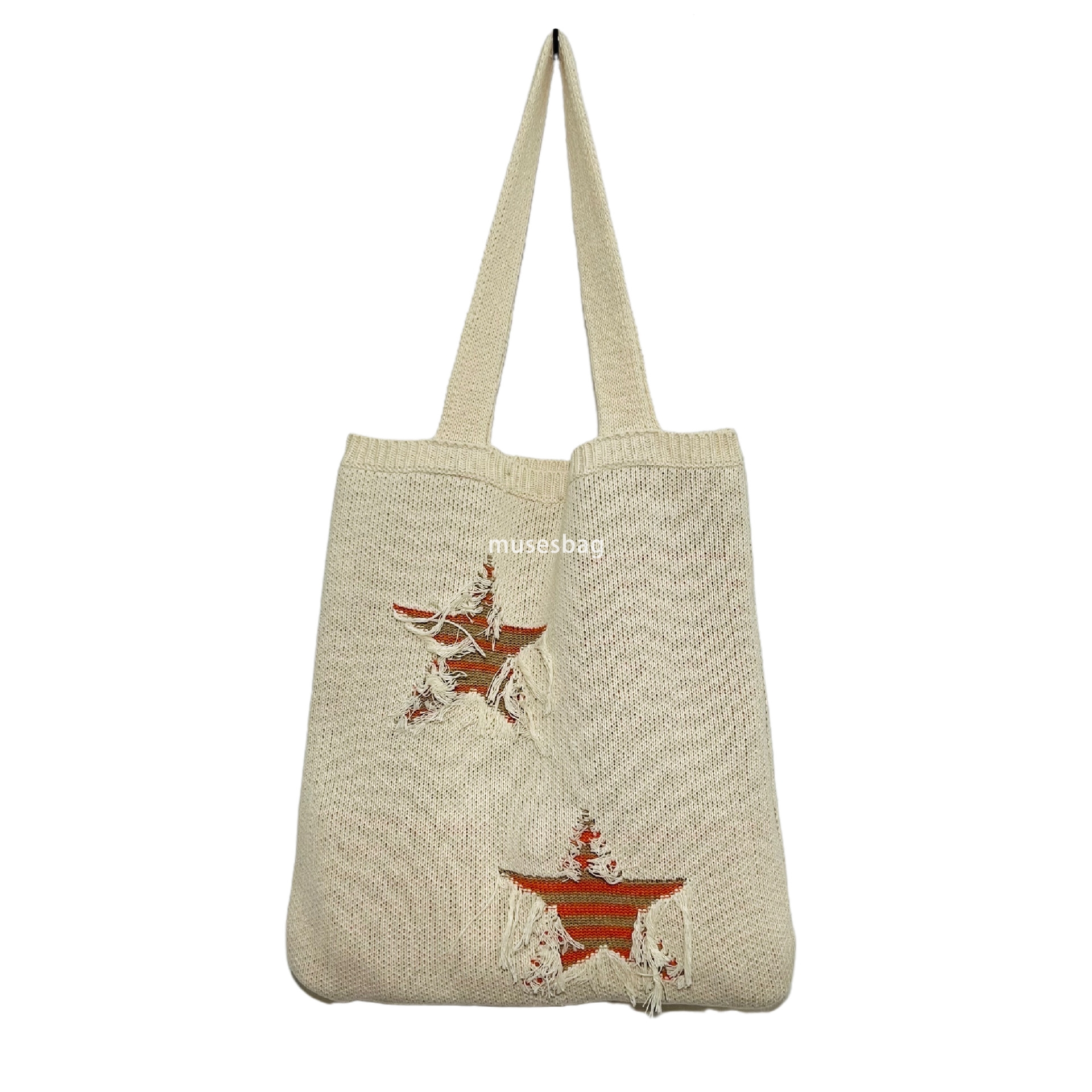 New Advanced Fashion Star Bag Knitted Bag Instagram Bag One Shoulder Bag Large Capacity Beach Tote Bag Hand Hook Bag Women Bag