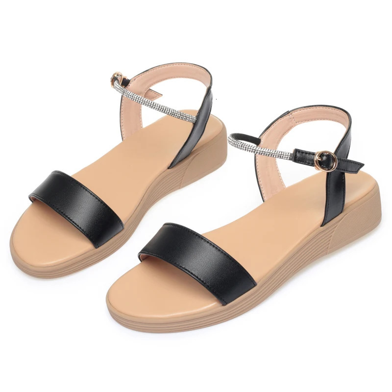 AIYUQI Womens Sandals Flat Summer Large Size Womens Sandals Open Toe Roman Sandals Women 240528