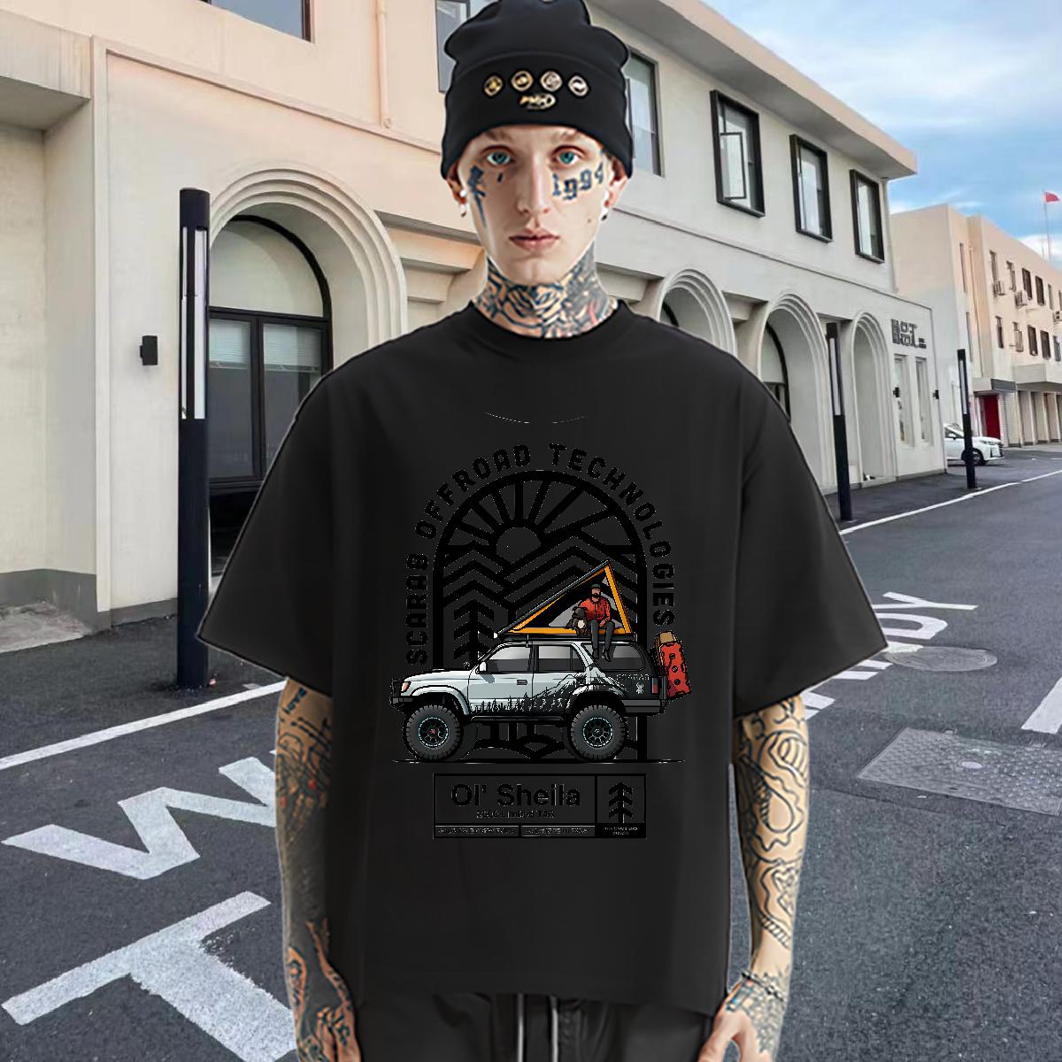 2024 Summer Men T Shirts Custom Print Oversized Street Casual Men Tshirts Cotton Breathable Soft