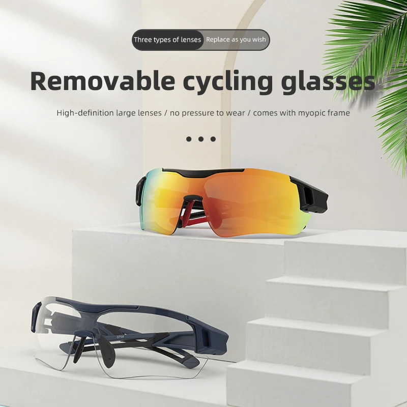 RockBros Cycling Glasses Outdoor Sports Polarized Bicycle Sunglasses Bike Glasses Goggles Eyewear 5 Lens Bicycle Accessories 240603