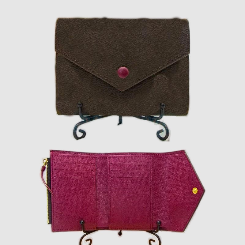 Real leather designer women card holder coin purse solid letter old flower portafoglio vintage portable flap small wallet classic popular xb172 C4