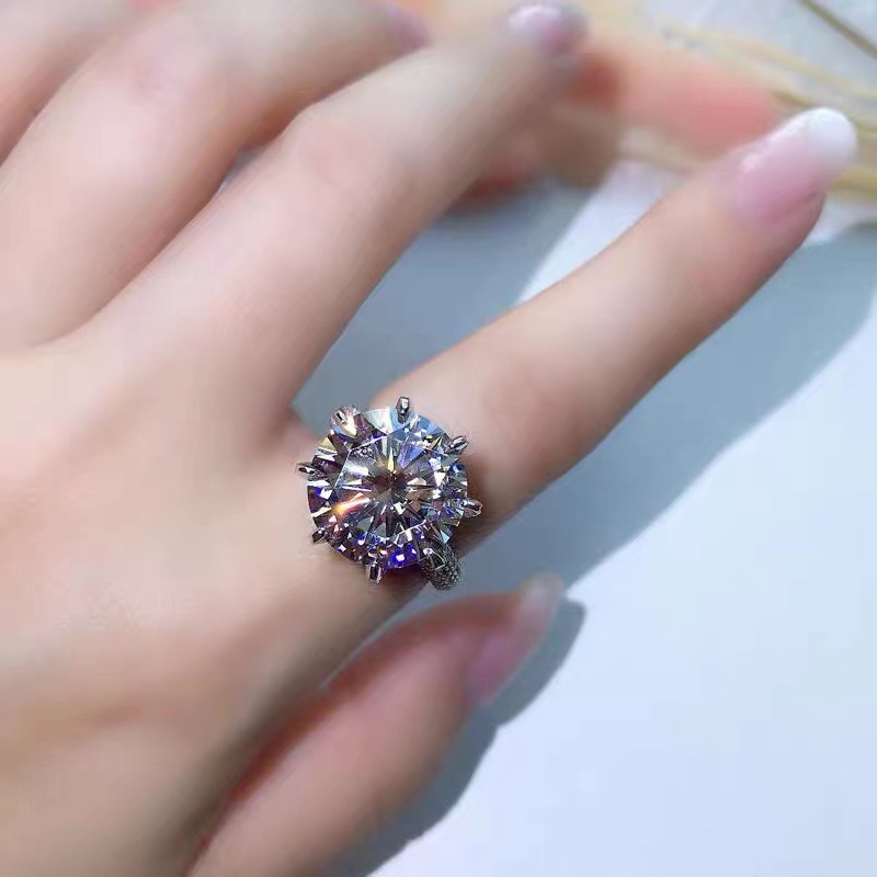 Sparkg 5A Zircon CZ Dia Wedding Rings for Women Vintage Jewelry with Round Shape Gemstones - Elegant Eternity Band Ring Gift