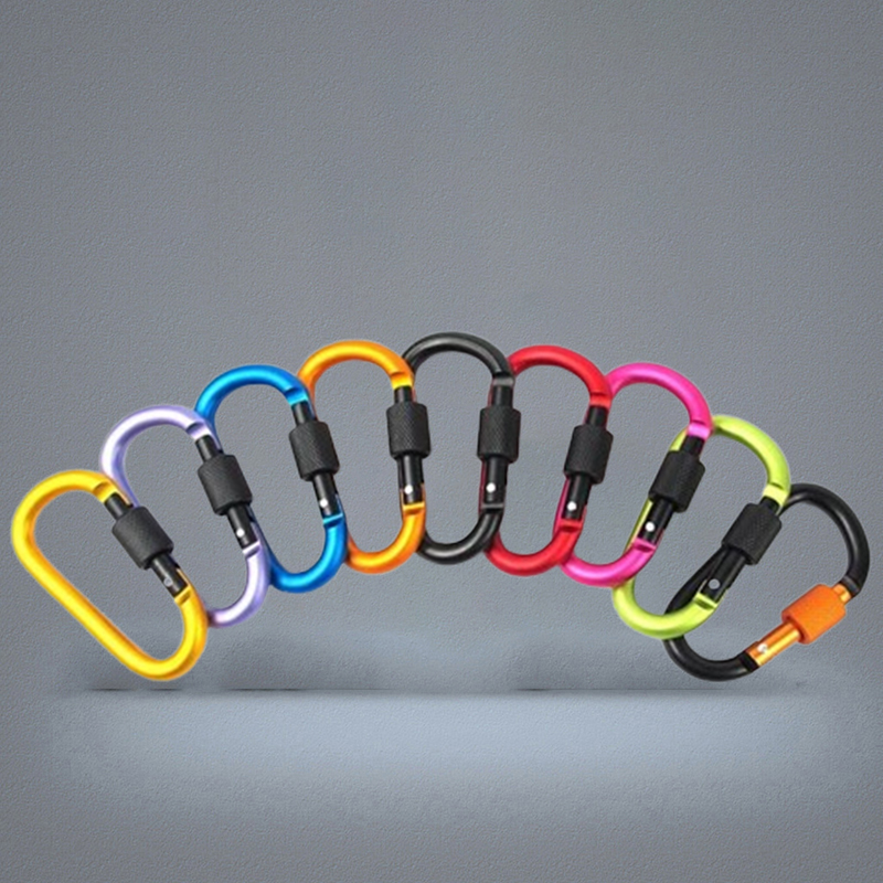 8cm Aluminum Alloy Carabiner DRing Key Chain Clip Multicolor Camping Keyring Snap Hook Outdoor Travel Kit Quickdraws DLH056