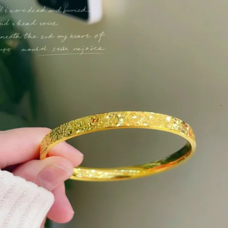 trendy jewelry 18k gold non demolding bangles for women 5464mm 240604