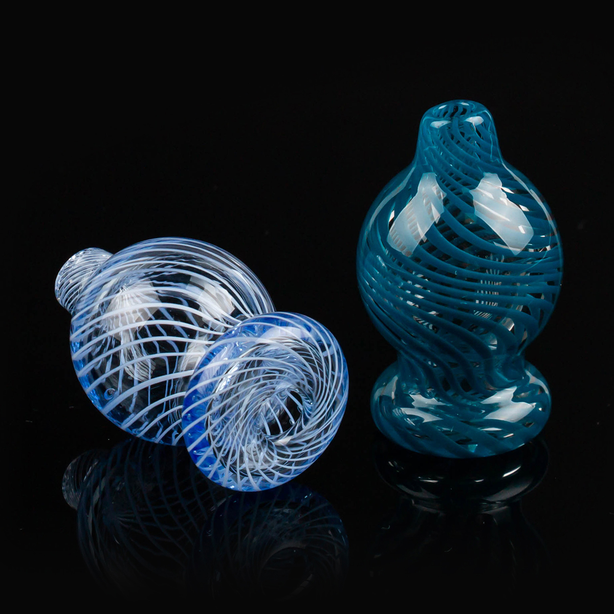 Colorful Pyrex Glass Stripe Carb Cap Smoking Accessories For Quartz Thermal Banger Bongs Puffco G162