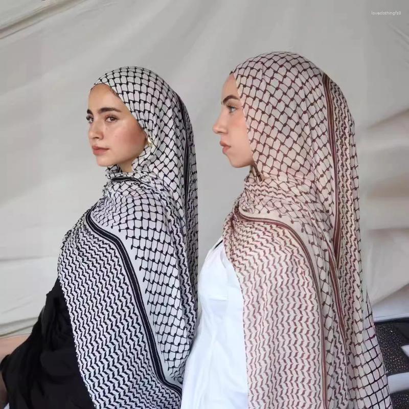 Keffiyeh Hijab: Chiffon Printed Muslim Headscarf For Palestine Ramadan