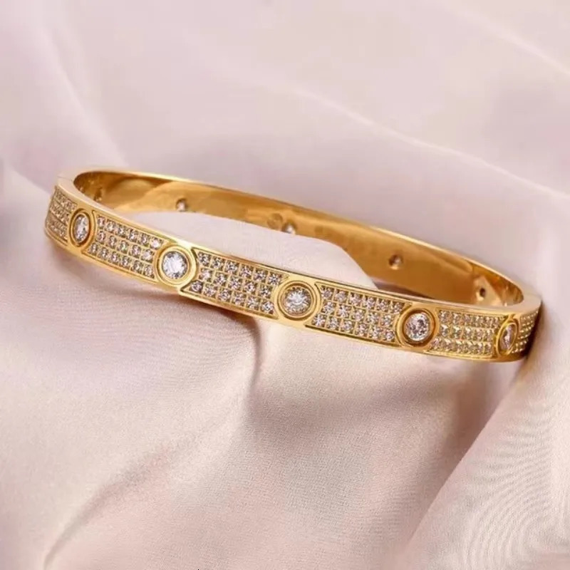 Zircon Steel Mens Bracelet High Never Fade Quality Stainless Womens Birthday Jewelry Gift 240604 - view 3