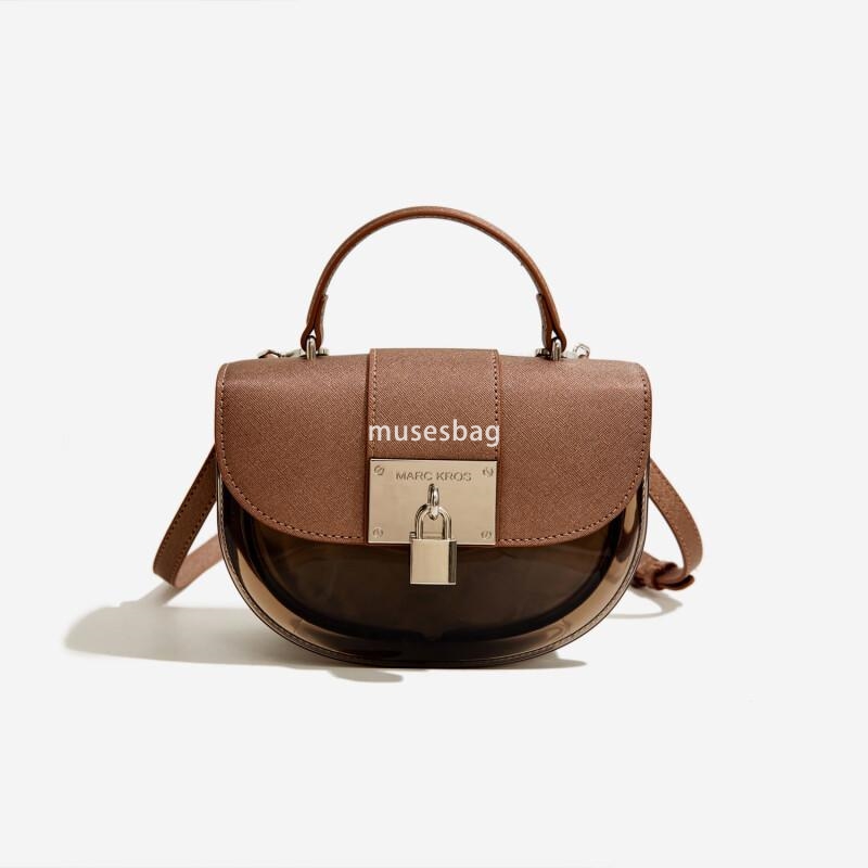 New Fashionable Jelly Bag with Lid Style Colored and Durable Crossbody Bag Women Small Bag Women Half Round Shoulder Bag