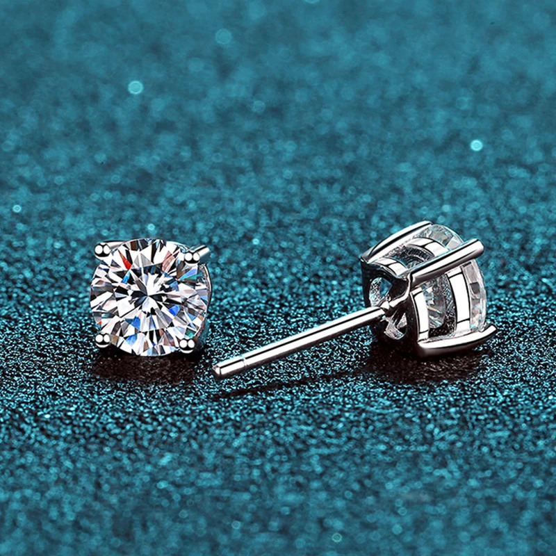 KNOBSPIN 2.0ct Earrings for Women Lab Grown Diamond Ear Studs 925 Sterling Silver Fine Jewelry Gift 240528