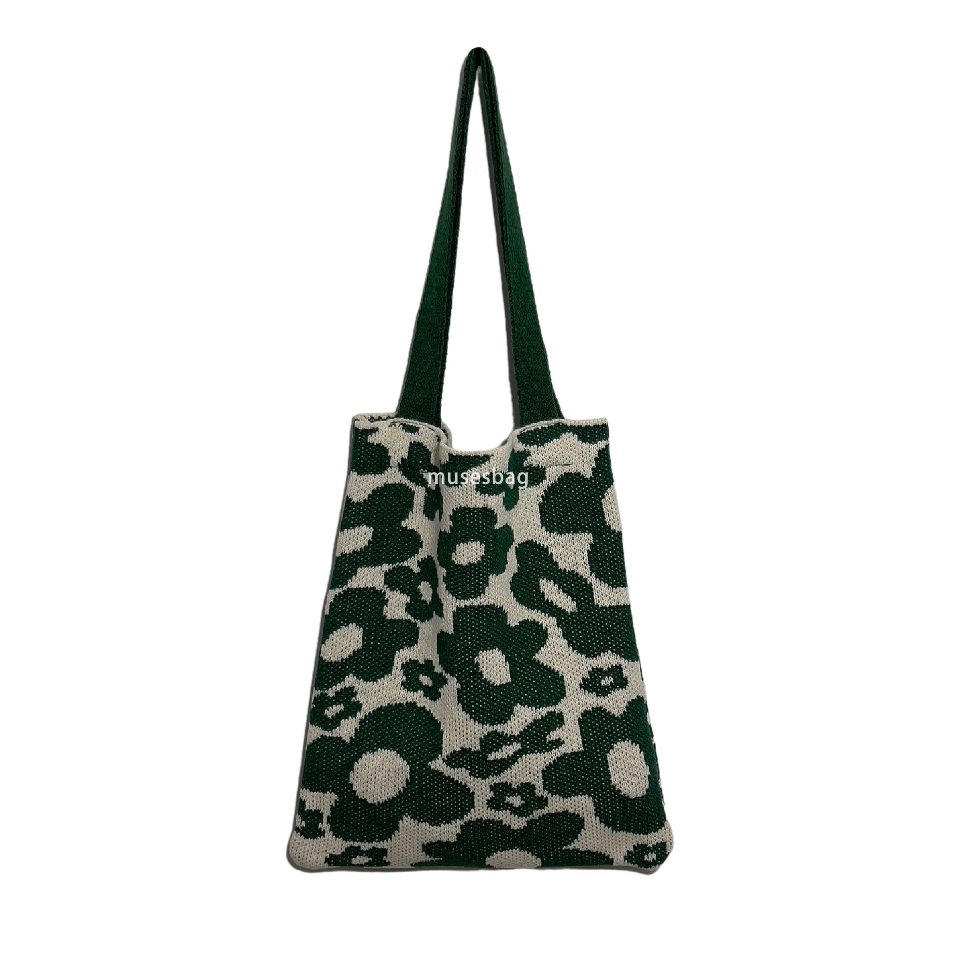 New Plush Knitted Flower Bag Knitted Bag Large Capacity Tote Bag Office Workers Students One Shoulder Bag Woolen Bag Trendy Women Bag