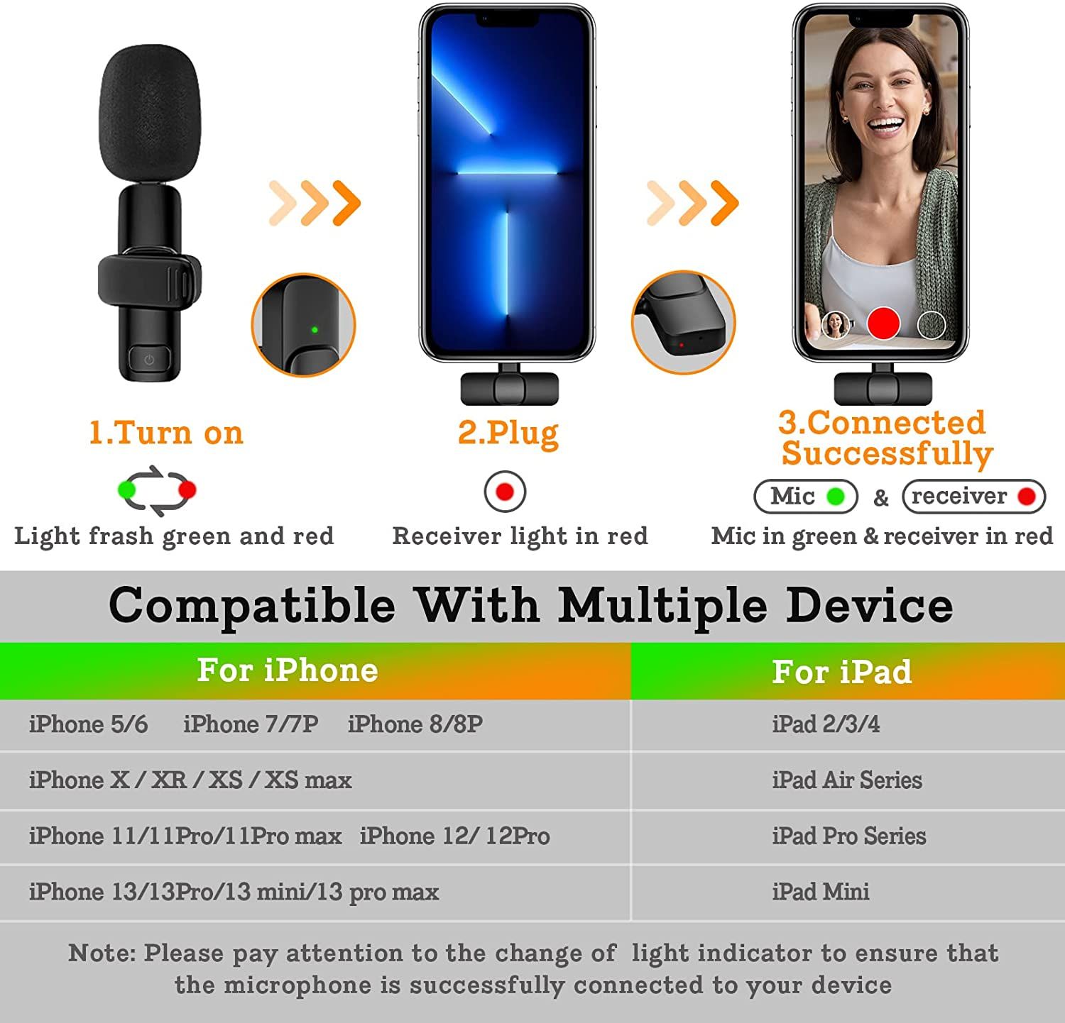Mini Lavalier Wireless Microphone Vlog Video Recording for Mobile Phone Pad YouTube Facebook Live Stream Tiktok Interview Noise Canceli Upif