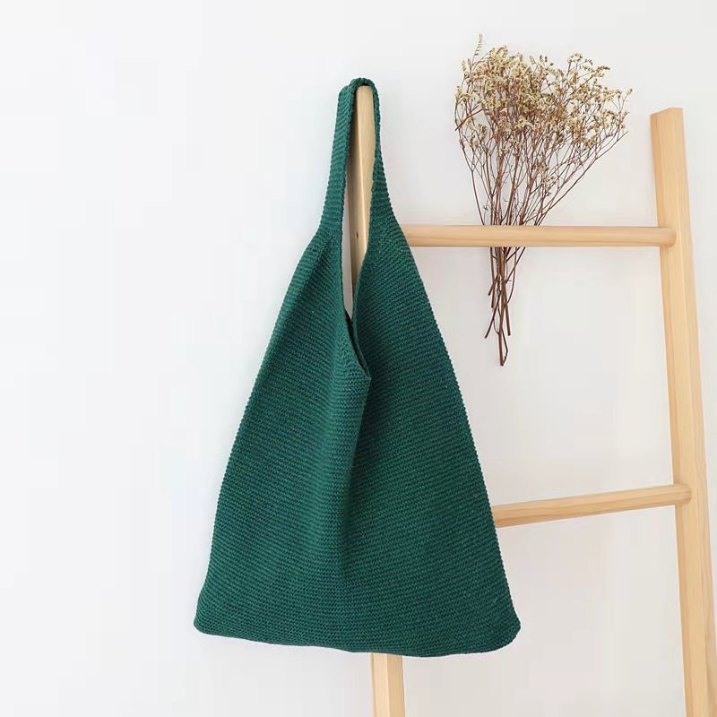 High quality new Korean version minimalist sweater bag sweet retro knit bag large capacity tote bag one shoulder bag trendy