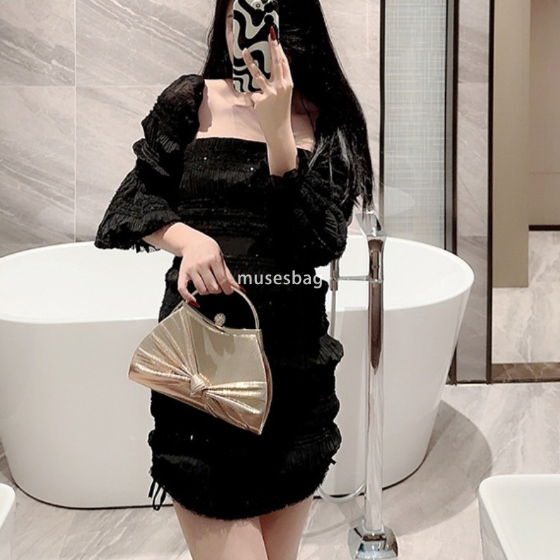 High quality women fashionable high-end banquet bag celebrity pleated handbag casual and practical party banquet high-end single shoulder diagonal cro