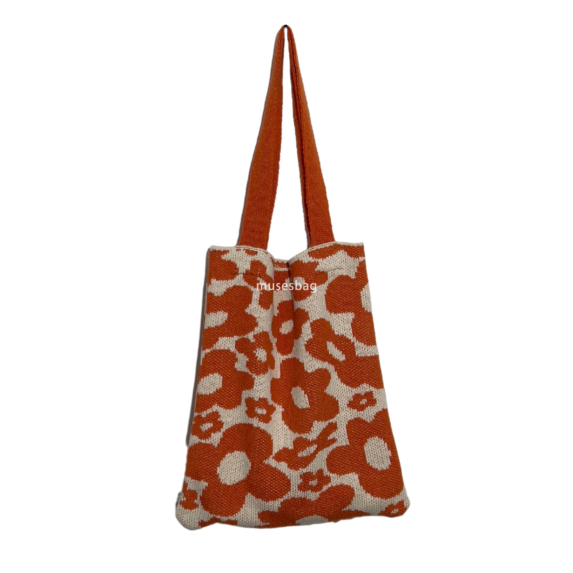 New Plush Knitted Flower Bag Knitted Bag Large Capacity Tote Bag Office Workers Students One Shoulder Bag Woolen Bag Trendy Women Bag