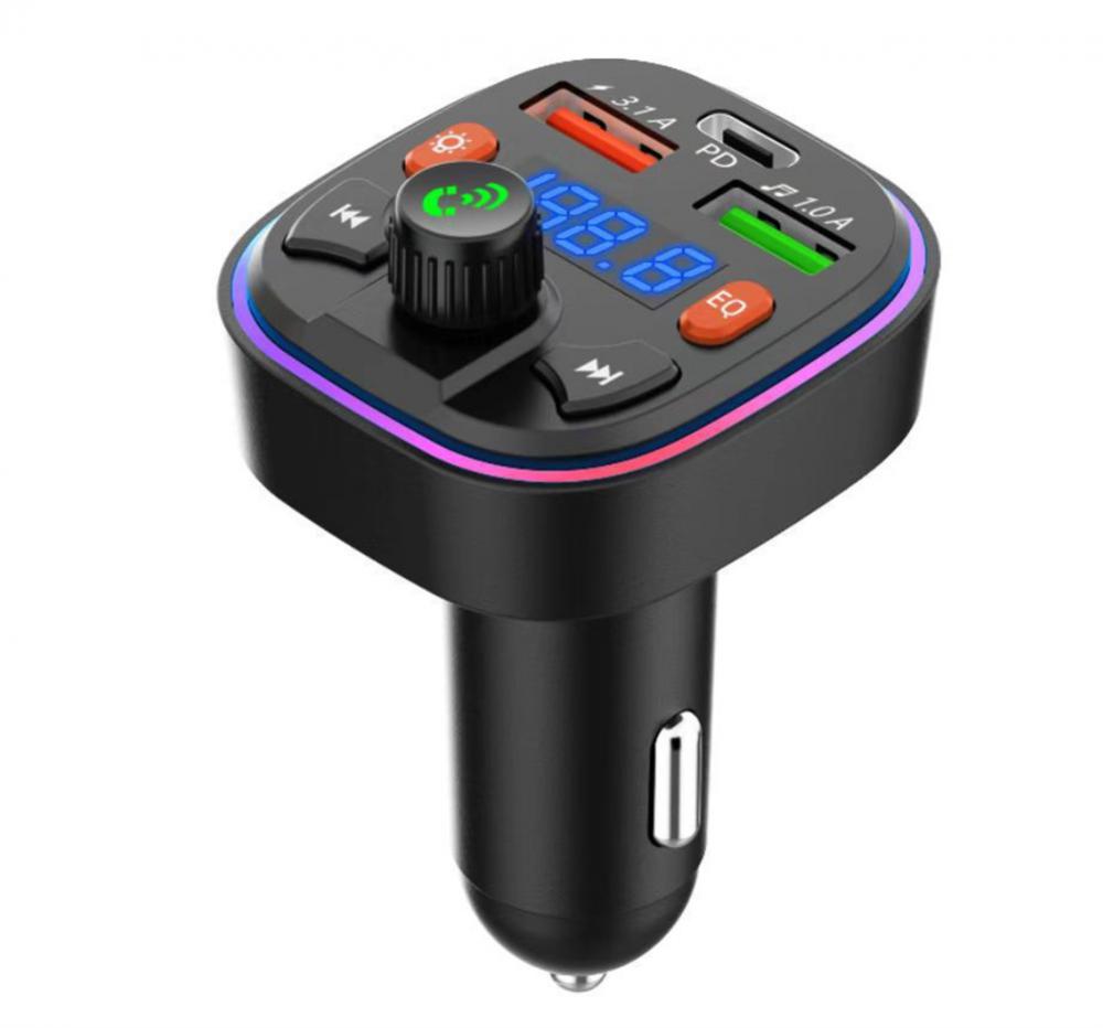 Q5 Dual USB Type-c PD fast charging Car FM Transmitter Aux Modulator Bluetooth Handsfree Audio Receiver MP3 Player 3.1A Quick Charge with box package